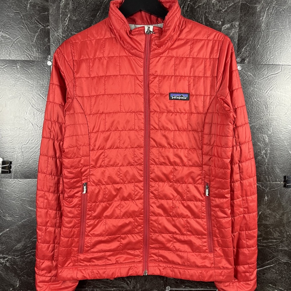 Patagonia Women's Red Nano Puff Primaloft Jacket Small -Flaws